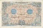 France 20 Francs Bleu, P.845, Fayette:10.1, KM:68a -