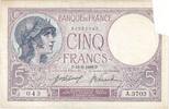France 5 Francs Violet, A.3703, Fayette:03.02, KM:72a -