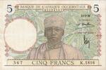 French West Africa 5 Francs 1936 1936-03-12, KM:21 SS+ 292.85 元  ＋  41.42 元 运费