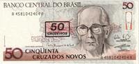 Brazil 50 Cruzeiros on 50 Cruzados Novos Undated (1990), KM:223 -