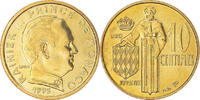Monaco 10 Centimes Coin, Rainier III, Paris, BU -