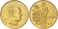 Monaco 5 Centimes Coin, Rainier III, Paris, BU -