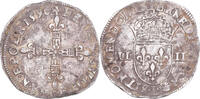 France 1/4 Ecu Coin, Henri III, La Ligue, Bayonne, Silver -
