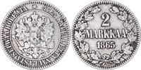 Finland 2 Markkaa Coin, Alexander II, Helsinki, Silver -