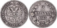 Finland 2 Markkaa Coin, Alexander II, Helsinki, Silver -