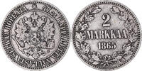 Finland 2 Markkaa Coin, Alexander II, Helsinki, Silver -
