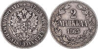 Finland 2 Markkaa Coin, Alexander II, Helsinki, Silver -