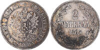 Finland 2 Markkaa Coin, Alexander II, Helsinki, Silver -