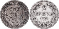 Finland 2 Markkaa Coin, Alexander II, Helsinki, Silver -