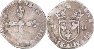 France 1/4 Ecu Coin, Henri III, Paris, Silver, Gadoury:494 -