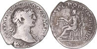 Denarius Coin, Trajan, Rome, Silver, RIC:119 var. -