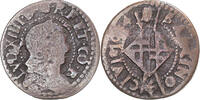 Spain 1/2 Seizain Coin, Louis XIV, sizain, Barcelone, Copper -