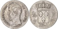 France 1/4 Franc Coin, Charles X, Bordeaux, Silver, KM:722.7 -