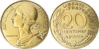 France 20 Centimes Coin, Marianne, Paris, Aluminum-Bronze -