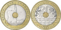 France 20 Francs Coin, Jeux Méditerranéens, Tri-Metallic -