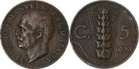 Italy 5 Centesimi Coin, Vittorio Emanuele III, Rome, Bronze -