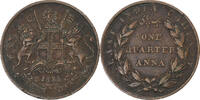 INDIA-BRITISH 1/4 Anna Coin, Bombay, Copper, KM:446.2 -