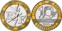 France 10 Francs Génie, Paris, FDC, Bi-Metallic -