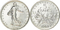 France 5 Francs Coin, Semeuse, Silver, KM:926, Gadoury:770 -