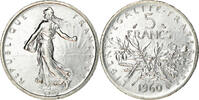 France 5 Francs Coin, Semeuse, Silver, KM:926, Gadoury:770 -