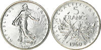 France 5 Francs Coin, Semeuse, Silver, KM:926, Gadoury:770 -
