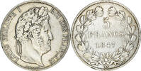 France 5 Francs Coin, Louis-Philippe, Paris, Silver -