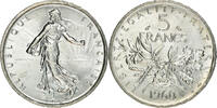 France 5 Francs Coin, Semeuse, Silver, KM:926, Gadoury:770 -