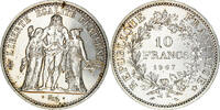 France 10 Francs Coin, Hercule, Paris, Silver, KM:932 -