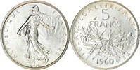 France 5 Francs Coin, Semeuse, Silver, KM:926, Gadoury:770 -