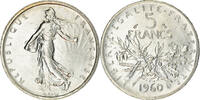 France 5 Francs Coin, Semeuse, Silver, KM:926, Gadoury:770 -