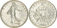 France 5 Francs Coin, Semeuse, Silver, KM:926, Gadoury:770 -