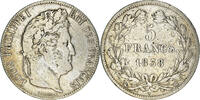 France 5 Francs Coin, Louis-Philippe, Strasbourg, Silver -