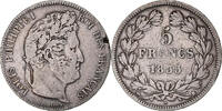 France 5 Francs Coin, Louis-Philippe, Rouen, Silver -