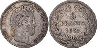 France 5 Francs Coin, Louis-Philippe, Paris, Silver -