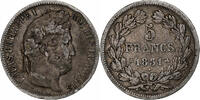 France 5 Francs Coin, Louis-Philippe, Rouen, Silver -