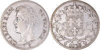 France 5 Francs Coin, Charles X, Perpignan, Silver -