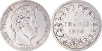 France 5 Francs Coin, Louis-Philippe, Strasbourg, Silver -
