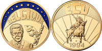 Belgium Medal Ecu Europa, Copper Gilt -
