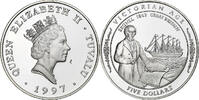 Tuvalu 5 Dollars Elizabeth II, British Royal Mint, Silver -
