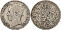 Belgium 5 Francs, 5 Frank Coin, Leopold I, Brussels, Silver -