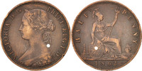 Great Britain 1/2 Penny Coin, Victoria, Bronze, KM:748.2 -