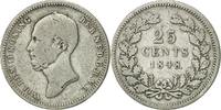 Netherlands 25 Cents Coin, William II, Utrecht, Silver, KM:76 -