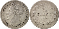 Belgium 1/4 Franc Coin, Leopold I, Silver, KM:8 -