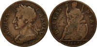 Great Britain Farthing Coin, Charles II, Copper, KM:436.1 -