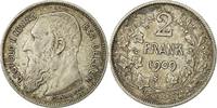 Belgium 2 Francs, 2 Frank Coin, Silver, KM:59 -