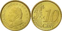 VATICAN CITY 10 Euro Cent Coin, John Paul II, Rome, Brass -