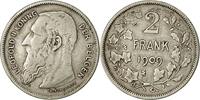 Belgium 2 Francs, 2 Frank Coin, Silver, KM:59 -