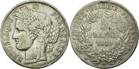 France 5 Francs Coin, Cérès, Strasbourg, Silver, KM:761.2 -