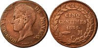 Monaco 5 Centimes, Cinq Coin, Honore V, Cast Brass -