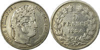 France 5 Francs Coin, Louis-Philippe, Rouen, Silver -